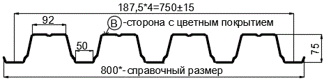 Фото: Профнастил Н75 х 750 - B (ПЭ-01-8017-1) в Раменском