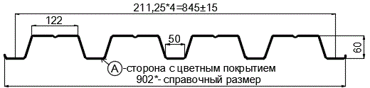 Фото: Профнастил Н60 х 845 - B (PURMAN-20-Citrine-0.5) в Раменском