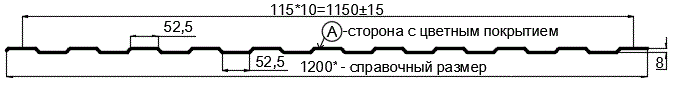 Фото: Профнастил С8 х 1150 - A (ECOSTEEL_T-12-Орех-0.45) в Раменском