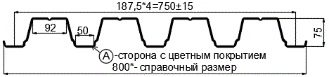 Фото: Профнастил Н75 х 750 - A (ПЭ-01-5002-0.7) в Раменском