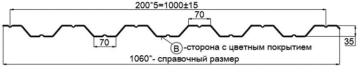 Фото: Профнастил НС35 х 1000 - B (VikingMP-01-3011-0.45) в Раменском