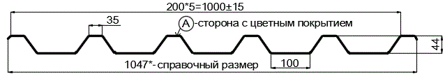 Фото: Профнастил С44 х 1000 - A (PURETAN-20-RR35-0.5) в Раменском