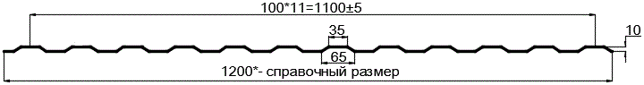 Фото: Профнастил оцинкованный МП10 х 1100 (ОЦ-01-БЦ-0.4) в Раменском