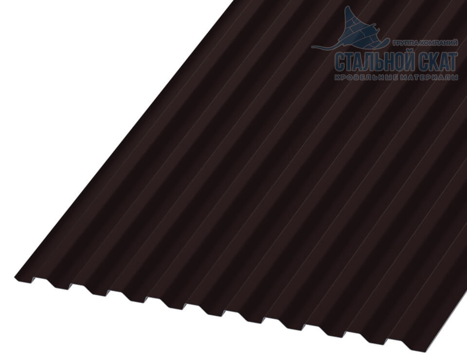 Профнастил С21 х 1000 - B (VALORI-20-DarkBrown-0.5)