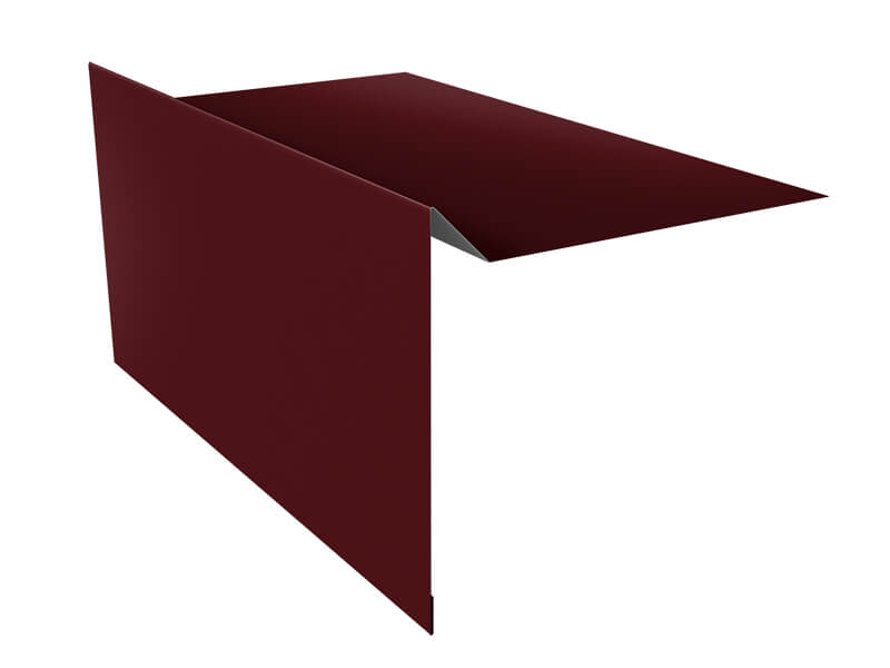 Планка ветровая для мягкой кровли 100х20х70 0,5 Satin Matt RAL 3005 красное вино (2м)