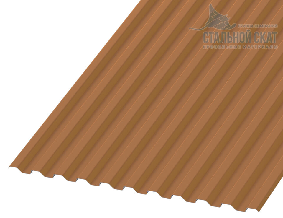 Профнастил С21 х 1000 - A Двусторонний (AGNETA_Д-20-Copper-0.5)