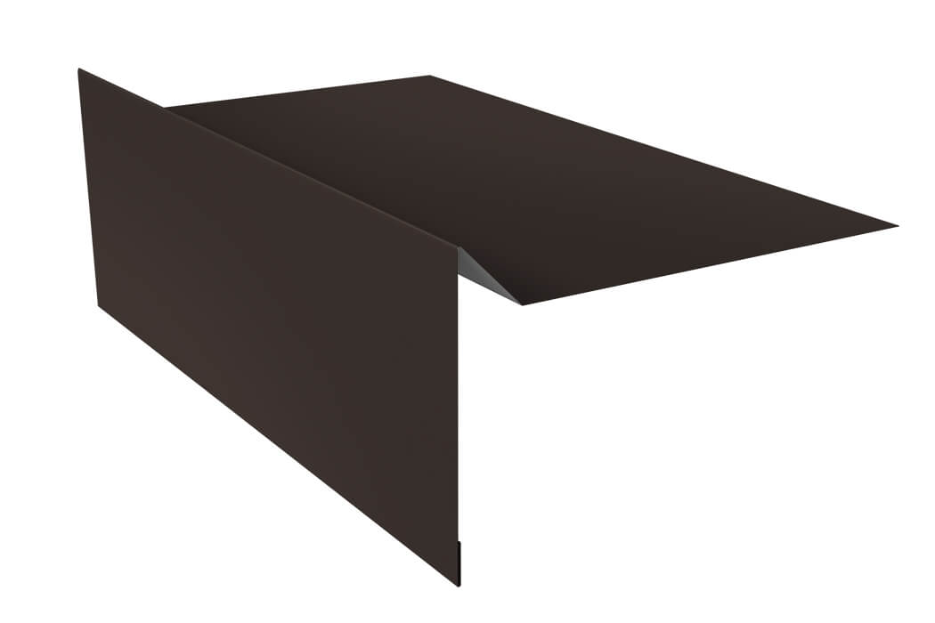 Планка ветровая для мягкой кровли простая 100х20х100 0,5 Satin Matt RR 32 темно-коричневый (3м)