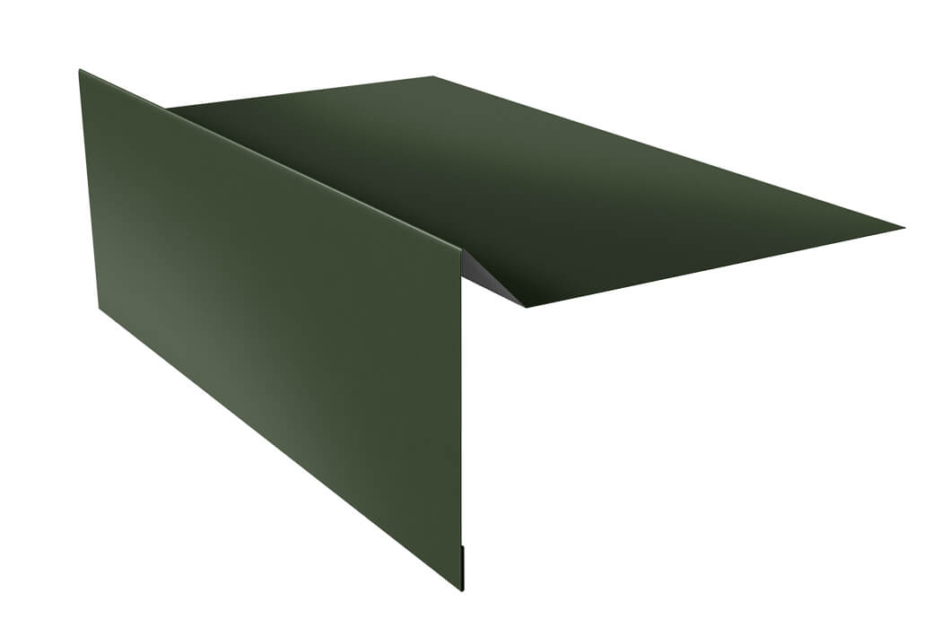 Планка ветровая для мягкой кровли простая 100х20х100 0,5 Satin Matt TX RAL 6020 хромовая зелень (2м)