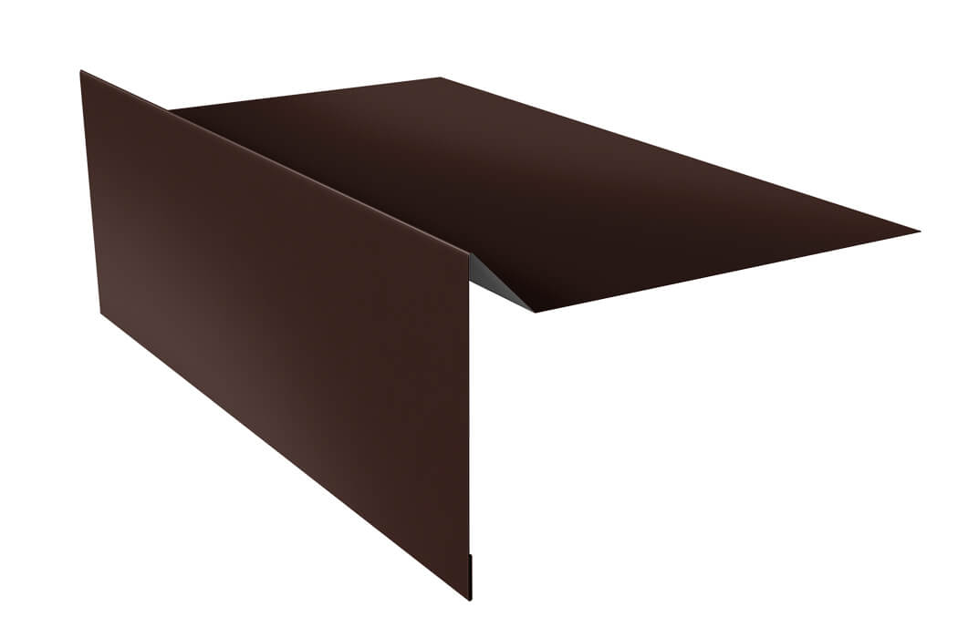 Планка ветровая для мягкой кровли простая 100х20х100 0,5 Satin Matt RAL 8017 шоколад (3м)